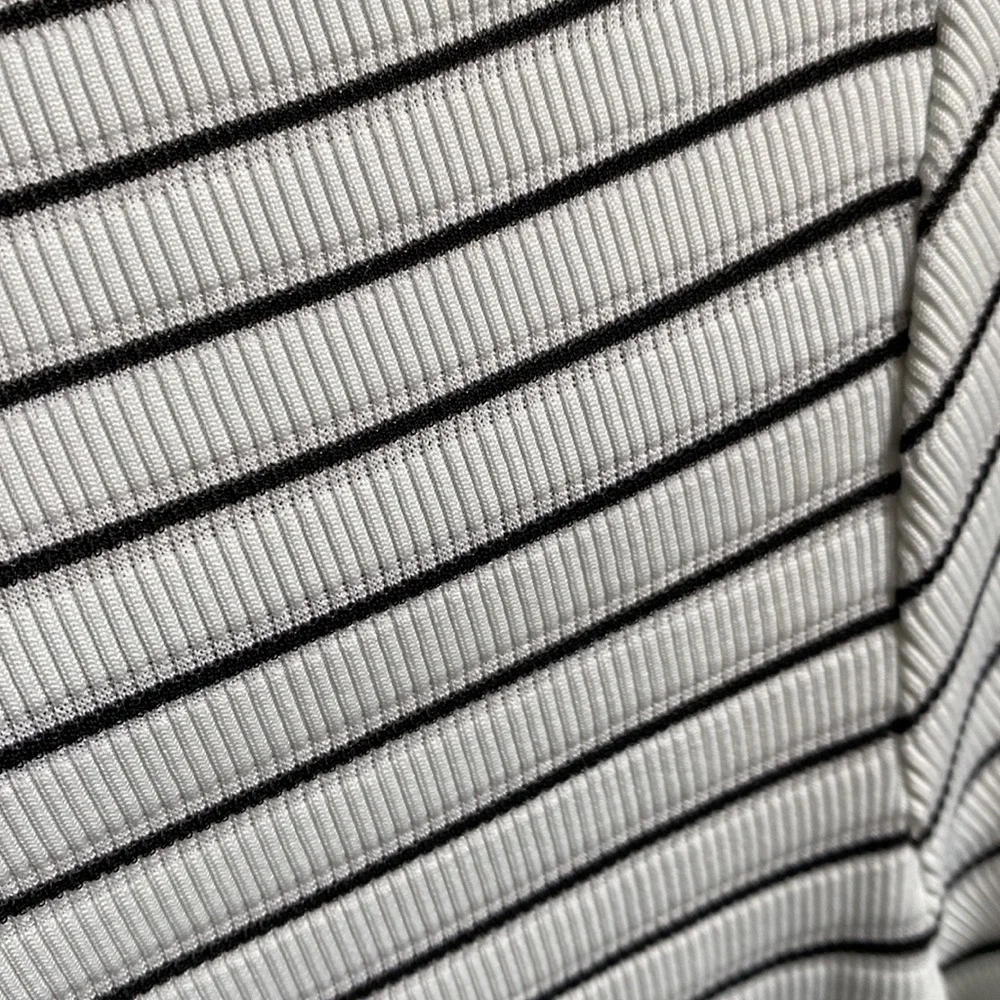 Athleta X Derek Lam IOC White Striped Madison Ave long Sleeve Athletic Shirt Top - Picture 9 of 9